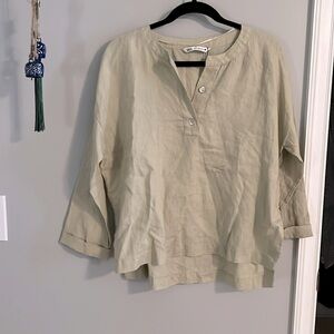 Zara linen boho XS button shirt